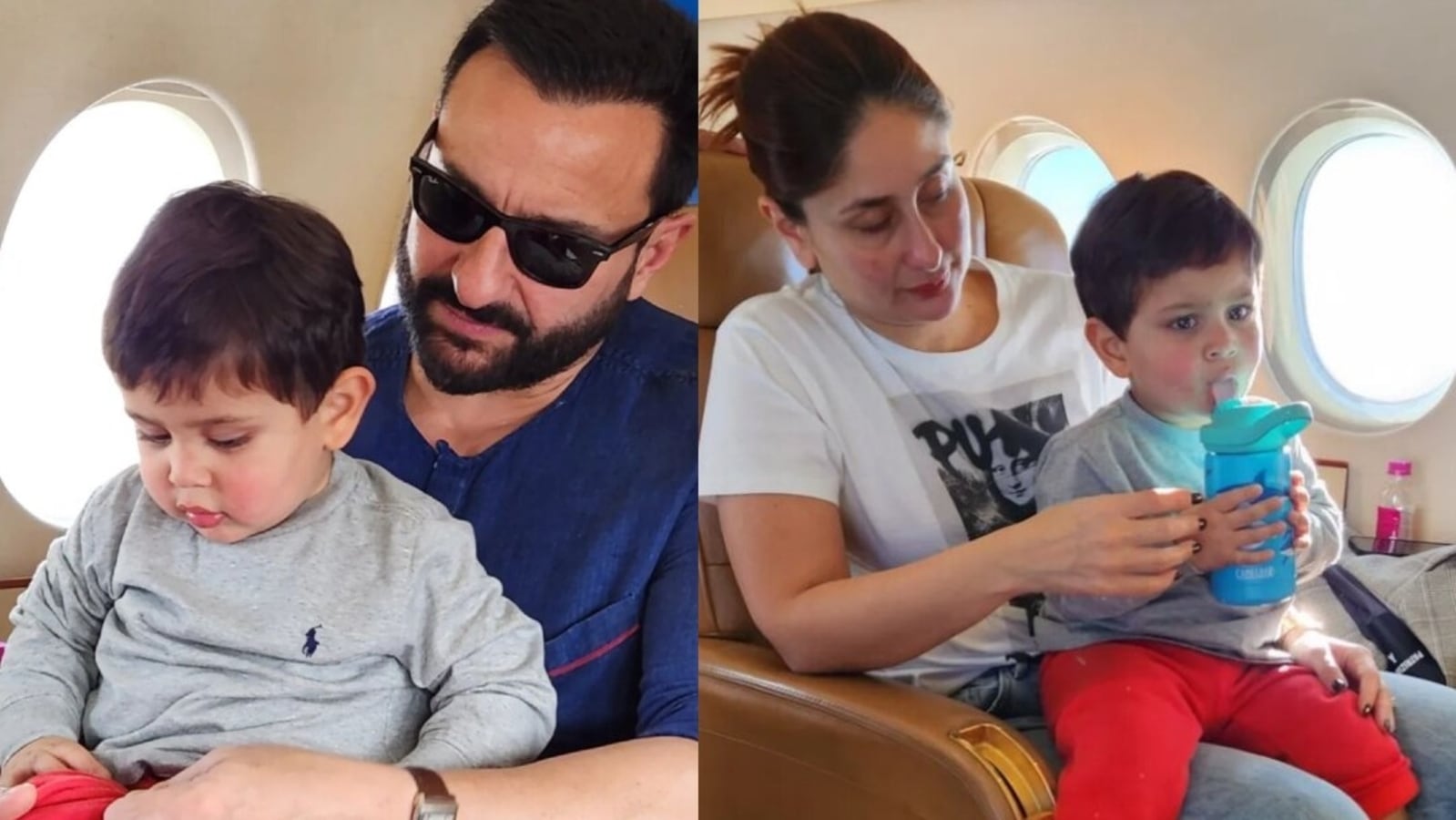 Taimur poses on jeep; Jeh photobombs Kareena, Saif Ali Khan