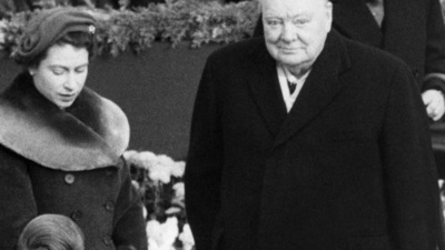 Queen Elizabeth II Funeral: Britain's Queen Elizabeth II and Prime Minister, Sir Winston Churchill. (AP File) Queen Elizabeth II Funeral: Britain's Queen Elizabeth II and Prime Minister, Sir Winston Churchill. (AP File)