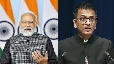 The prime minister's praise for the chief justice comes amid a face-off between the country's top court and the central goverment over judicial appointments. The prime minister's praise for the chief justice comes amid a face-off between the country's top court and the central goverment over judicial appointments.