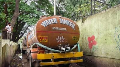 Many housing societies depend on water tankers. (REPRESENTATIVE PHOTO) Many housing societies depend on water tankers. (REPRESENTATIVE PHOTO)