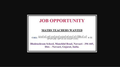 The image shows the advertisement for maths teacher where the phone number is hidden within an equation. (Twitter/@hvgoenka)