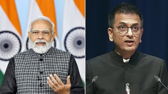 The prime minister's praise for the chief justice comes amid a face-off between the country's top court and the central goverment over judicial appointments. 