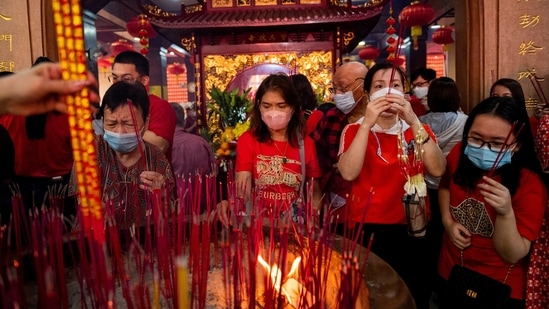 “He has never experienced what a traditional new year is like because he was too young three years ago and he had no memory of that,” said Si Jia, a Beijing resident. "But this year I can show him around here.”&nbsp;(REUTERS)