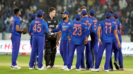 Indian captain Rohit Sharma with his teammates (PTI)