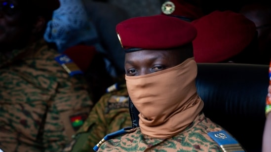 Burkina Faso coup leader Capt. Ibrahim Traore.(AP)