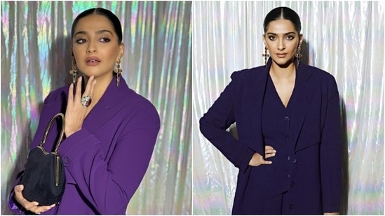 Actor Sonam Kapoor is Bollywood's forever fashion icon, and her past immaculate sartorial wins back our statement. Even her recent photoshoot in a deep purple three-piece coat and skirt set has won hearts on social media. The ensemble is a timeless addition to your winter wardrobe. Sonam wore the custom fit to attend an event. Keep scrolling to check out Sonam's photos in the ensemble. (Instagram)