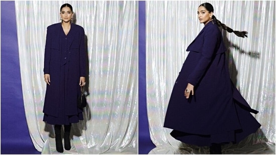 Sonam's custom outfits are from the shelves of clothing brand Antithesis.  It encapsulates the perfect combination of chic elegance and modernity.  The star's sister, Rhea Kapoor, and celebrity stylists Manisha Melwani and Sanya Kapoor styled the chic winter-ready look.  (Instagram)