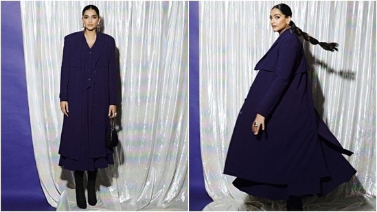 Sonam's custom-made outfit is from the shelves of the clothing label Antithesis. It encapsulates the perfect combination of chic and contemporary elegance. The star's sister, Rhea Kapoor, and celebrity stylists Manisha Melwani and Sanya Kapoor styled the winter-ready chic look. (Instagram)