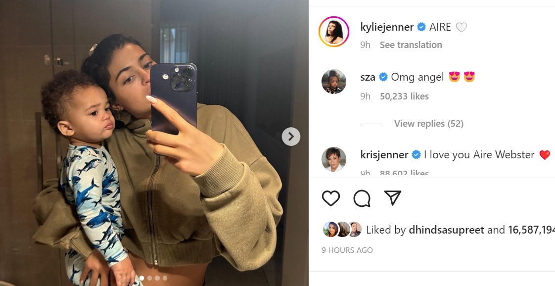Kylie Jenner shared the name of her son on her Instagram post.