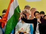 Olympic medalist boxer Mary Kom during the 4th edition of Ekal Run, in Kolkata(PTI) Olympic medalist boxer Mary Kom during the 4th edition of Ekal Run, in Kolkata(PTI)