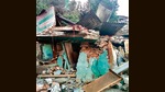 The house which collapsed in Joshimath on Sunday. (HT Photo) The house which collapsed in Joshimath on Sunday. (HT Photo)