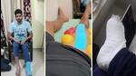 Tushar Kumbhare, 30, from Nagpur is one of those who jumped and the canvas safety gave way. He fractured his left leg. The number of injuries at the recruitment centre are so high that by the time Kumbhare fell, the on-site doctor had even run out of any analgesic spray. (HT Photos) Tushar Kumbhare, 30, from Nagpur is one of those who jumped and the canvas safety gave way. He fractured his left leg. The number of injuries at the recruitment centre are so high that by the time Kumbhare fell, the on-site doctor had even run out of any analgesic spray. (HT Photos)