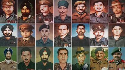 A combination of pictures showing the 21 Param Veer Chakra awardees after whom the 21 largest islands of Andaman and Nicobar have been named by Prime Minister Narendra Modi, on Monday. (ANI) A combination of pictures showing the 21 Param Veer Chakra awardees after whom the 21 largest islands of Andaman and Nicobar have been named by Prime Minister Narendra Modi, on Monday. (ANI)
