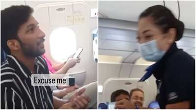 Even the air hostess apparently could not stop laughing after hearing the passenger's query. (source:Instagram/govindsharma5906) Even the air hostess apparently could not stop laughing after hearing the passenger's query. (source:Instagram/govindsharma5906)
