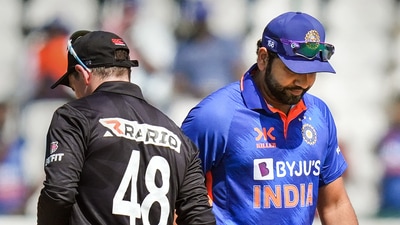 Captains Rohit Sharma of India and Tom Latham of New Zealand before the 1st ODI cricket match (PTI) Captains Rohit Sharma of India and Tom Latham of New Zealand before the 1st ODI cricket match (PTI)