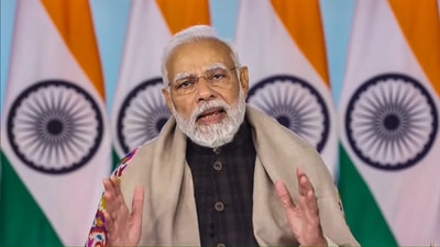 Netaji Subhas Chandra Bose’s 126th birth anniversary is being observed today, January 23. On the occasion, Prime Minister Narendra Modi virtually unveiled the model of a proposed memorial dedicated to Netaji, to be set up in Andaman and Nicobar Islands. Modi also named 21 islands of the Union Territory after Param Vir Chakra awardees. (PTI) Netaji Subhas Chandra Bose’s 126th birth anniversary is being observed today, January 23. On the occasion, Prime Minister Narendra Modi virtually unveiled the model of a proposed memorial dedicated to Netaji, to be set up in Andaman and Nicobar Islands. Modi also named 21 islands of the Union Territory after Param Vir Chakra awardees. (PTI)
