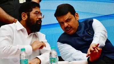 Together, Shinde and Fadnavis are in charge of 20 portfolios, which has drawn criticism from the opposition. (HT PHOTO) Together, Shinde and Fadnavis are in charge of 20 portfolios, which has drawn criticism from the opposition. (HT PHOTO)