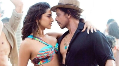 Deepika Padukone and Shah Rukh Khan in Besharam Rang. Deepika Padukone and Shah Rukh Khan in Besharam Rang.