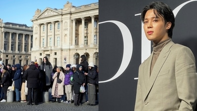 Jimin attended the Paris Fashion Week 2023. AP Photo (Thibault Camus)/ REUTERS (Yiming Woo) (AP Photo (Thibault Camus)/ REUTERS (Yiming Woo)) Jimin attended the Paris Fashion Week 2023. AP Photo (Thibault Camus)/ REUTERS (Yiming Woo) (AP Photo (Thibault Camus)/ REUTERS (Yiming Woo))