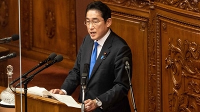 Japan's Prime Minister Fumio Kishida delivers a policy speech at the Ordinary Diet session in Tokyo on January 23, 2023. (Photo by Yuichi YAMAZAKI/AFP)