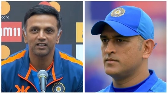 Indian head coach Rahul Dravid gave legendary cricketer MS Dhoni a special mention(Getty Images-BCCI)