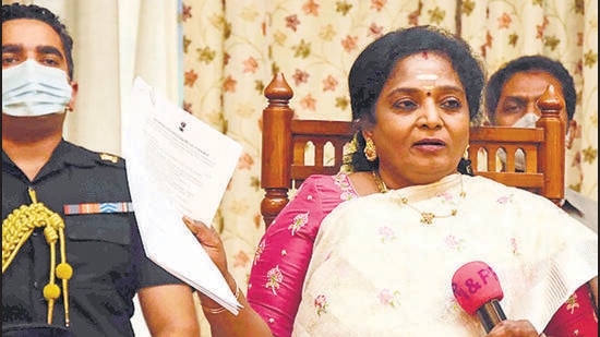 The Telangana government, in a communication sent to the governor on Monday, asked her to restrict the flag hoisting event and other formalities of the Republic Day celebrations to Raj Bhavan. (ANI) The Telangana government, in a communication sent to the governor on Monday, asked her to restrict the flag hoisting event and other formalities of the Republic Day celebrations to Raj Bhavan. (ANI)