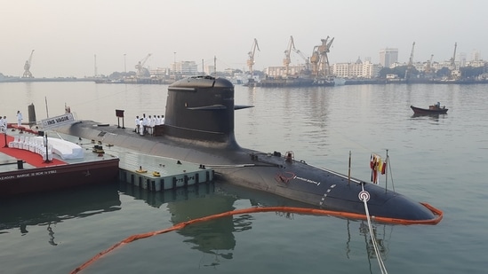 INS Vagir at naval dockyard in Mumbai.