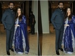 Aishwarya Rai dons a blue anarkali to attend Subhash Ghai's birthday with Abhishek Bachchan. (HT Photo/Varinder Chawla) Aishwarya Rai dons a blue anarkali to attend Subhash Ghai's birthday with Abhishek Bachchan. (HT Photo/Varinder Chawla)
