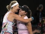 Jessica Pegula, right, of the U.S. embraces Victoria Azarenka of Belarus following their quarterfinal match at the Australian Open tennis championship in Melbourne(AP) Jessica Pegula, right, of the U.S. embraces Victoria Azarenka of Belarus following their quarterfinal match at the Australian Open tennis championship in Melbourne(AP)