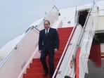 Republic Day 2023: Egypt's President Abdel Fattah al-Sisi arrived in India.(Twitter) Republic Day 2023: Egypt's President Abdel Fattah al-Sisi arrived in India.(Twitter)