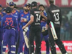 Indian team members celebrate their victory against New Zealand(PTI) Indian team members celebrate their victory against New Zealand(PTI)