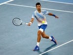 Australian Open: Novak Djokovic in action during his fourth round match against Alex De Minaur.