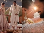 Athiya Shetty married KL Rahul in pink handmade wedding lehenga by Anamika Khanna. Athiya Shetty married KL Rahul in pink handmade wedding lehenga by Anamika Khanna.