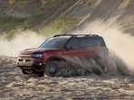 This undated photo from Ford shows the 2021 Bronco Sport, a small SUV with impressive off-road capabilities.(AP) This undated photo from Ford shows the 2021 Bronco Sport, a small SUV with impressive off-road capabilities.(AP)
