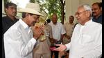 Bihar chief minister Nitish Kumar with his Telangana counterpart K. Chandrashekhar Rao in Patna on August 31, 2022. (HT Photo) Bihar chief minister Nitish Kumar with his Telangana counterpart K. Chandrashekhar Rao in Patna on August 31, 2022. (HT Photo)