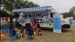 The mobile classrooms are fitted with LCD screens, sound systems, CCTV cameras, GPS and educational materials. Each van teachers 50-60 children daily. The vans stay at one temporary settlement for around two-and-a-half hours and then move on to their next destination. (HT Photo) The mobile classrooms are fitted with LCD screens, sound systems, CCTV cameras, GPS and educational materials. Each van teachers 50-60 children daily. The vans stay at one temporary settlement for around two-and-a-half hours and then move on to their next destination. (HT Photo)