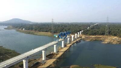 Works of first river bridge on bullet train corridor gain momentum Works of first river bridge on bullet train corridor gain momentum
