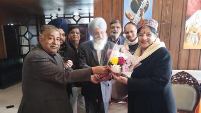 Archana Tyagi after being elected the president of Nalagarh Industries Association. (HT Photo)