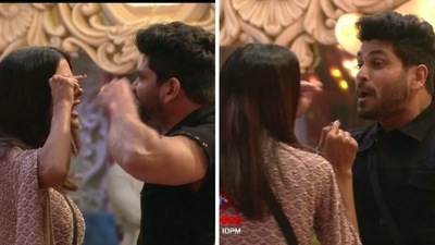 A still from the promo of Bigg Boss 16 featuring Priyanka Choudhary and Shiv Thakare. A still from the promo of Bigg Boss 16 featuring Priyanka Choudhary and Shiv Thakare.