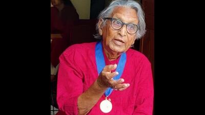 Dated 10 May 2022, this image was taken after BV Doshi was conferred with the prestigious Royal Gold Medal, one of the world’s highest honours for architecture. (File Photo) Dated 10 May 2022, this image was taken after BV Doshi was conferred with the prestigious Royal Gold Medal, one of the world’s highest honours for architecture. (File Photo)