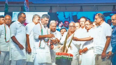 Karnataka Pradesh Congress Committee president DK Shivakumar said the Bharatiya Janata Party has a few days left in the office with assembly polls around and they should pack up their bags. (PTI) Karnataka Pradesh Congress Committee president DK Shivakumar said the Bharatiya Janata Party has a few days left in the office with assembly polls around and they should pack up their bags. (PTI)