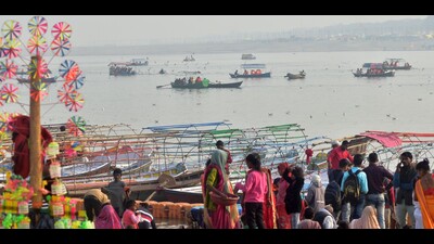 Pilgrims from across the country have started reaching Prayagraj for the fourth bathing festival of the annual fair. (Anil K Maurya/HT photo) Pilgrims from across the country have started reaching Prayagraj for the fourth bathing festival of the annual fair. (Anil K Maurya/HT photo)