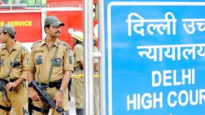 Police commandos stand guard in front of Delhi high court in New Delhi. (File Photo)