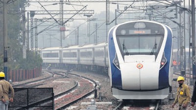 Railway officials expect lesser demand for Vande Bharat trains on the routes connecting tier-2 cities and hence, are opting for shorter verswion of the popular train. (HT PHOTO) Railway officials expect lesser demand for Vande Bharat trains on the routes connecting tier-2 cities and hence, are opting for shorter verswion of the popular train. (HT PHOTO)