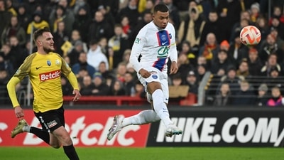 Kylian Mbappe scores a goal for PSG. (AFP) Kylian Mbappe scores a goal for PSG. (AFP)