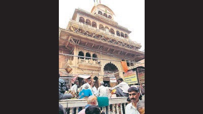The Bankey Bihari temple in Vrindavan. (HT file)