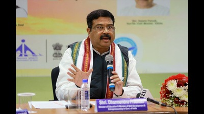 Union education minister Dharmendra Pradhan said around 2 million questions have been received so far for this year’s Pariksha Pe Charcha. (ANI) Union education minister Dharmendra Pradhan said around 2 million questions have been received so far for this year’s Pariksha Pe Charcha. (ANI)