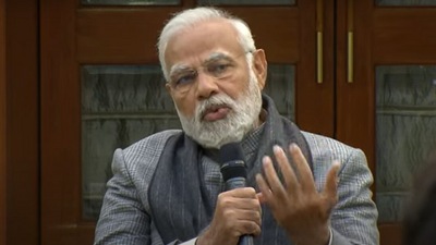 Prime Minister Narendra Modi interacted with a group of youngsters at his residence. (Twitter) Prime Minister Narendra Modi interacted with a group of youngsters at his residence. (Twitter)