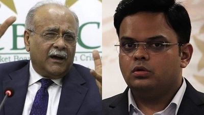 PCB Chairman Najam Sethi; BCCI secretary Jay Shah PCB Chairman Najam Sethi; BCCI secretary Jay Shah