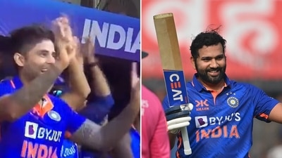 What did you make of that gesture from Suryakumar Yadav to Rohit Sharma? (Screengrab/Getty) What did you make of that gesture from Suryakumar Yadav to Rohit Sharma? (Screengrab/Getty)